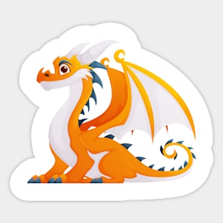 Majestic Yellow Dragon with Enormous Wings Sticker